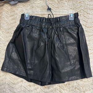 Black Faux Leather Shorts